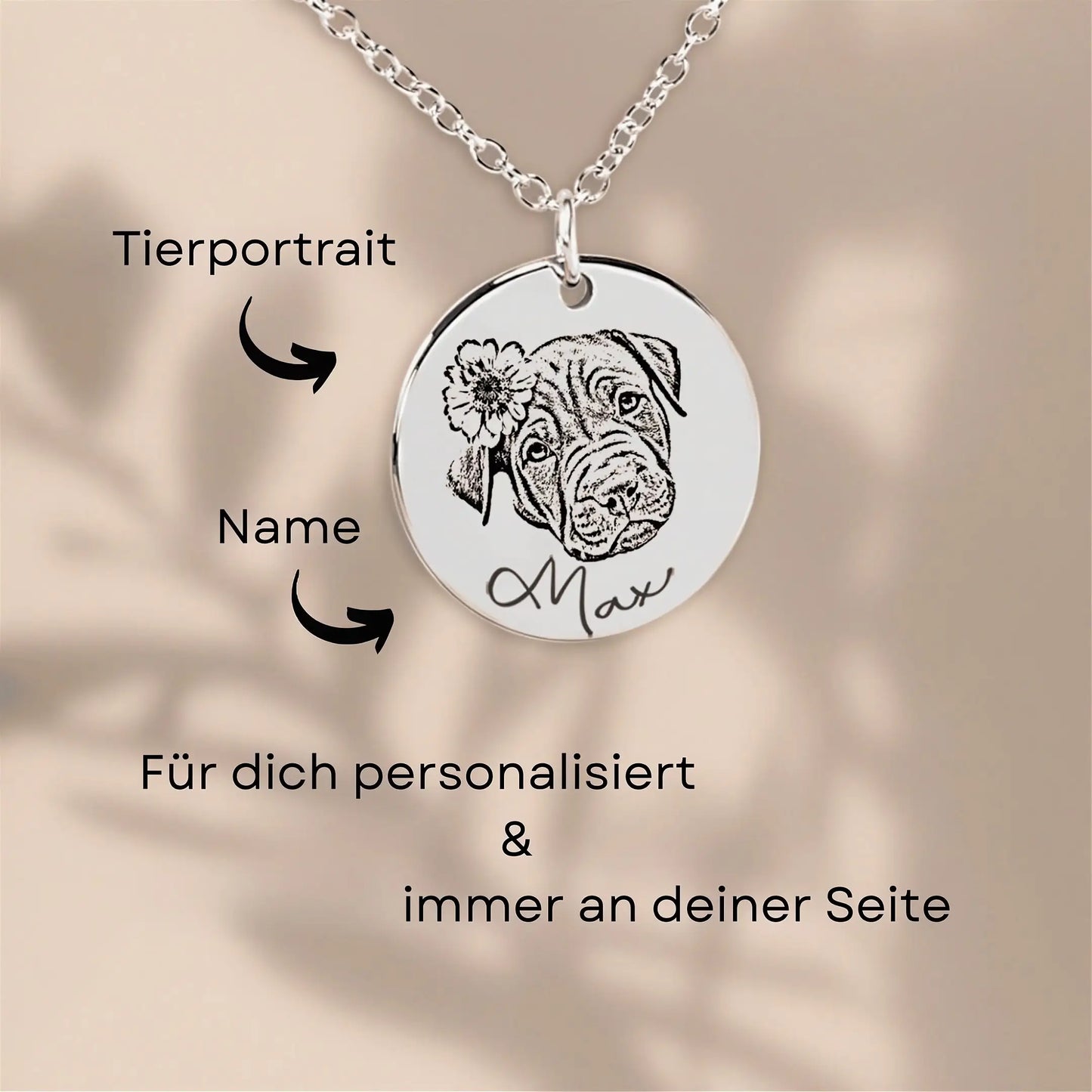 Personalisierte Halskette mit Hund Bild