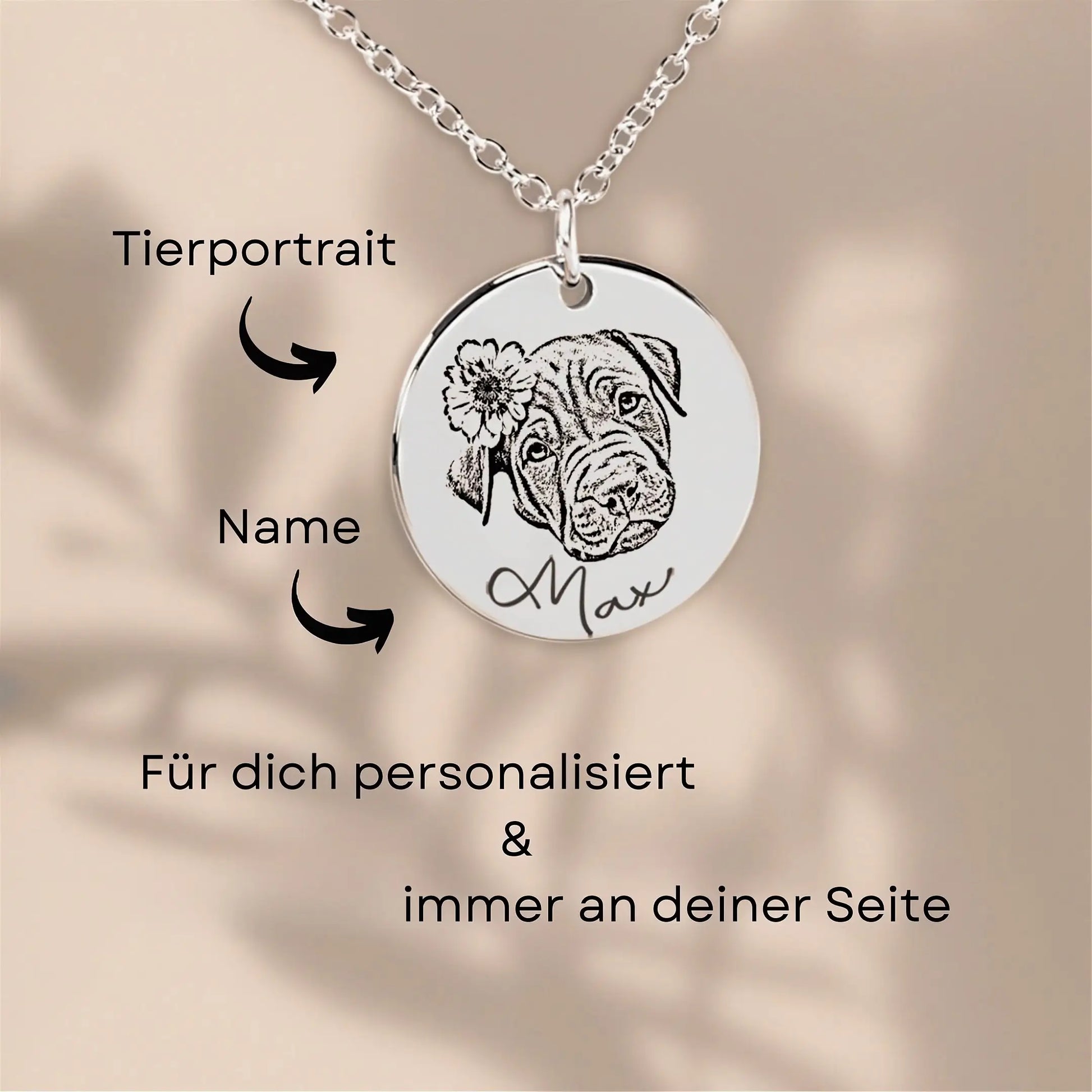Personalisierte Halskette mit Hund Bild