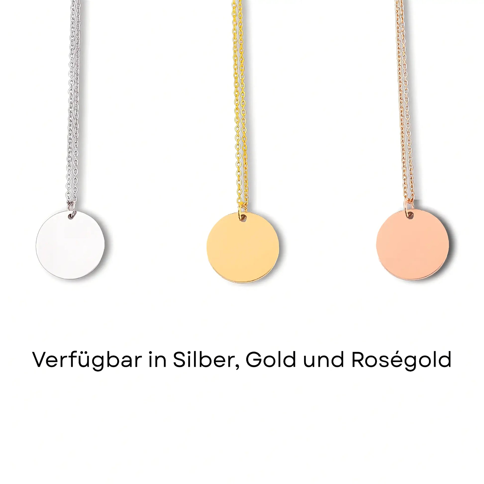 Halskette in Gold, Silber und Rose Gold